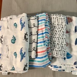 Lulujo Baby Muslin Swaddling Blanket Set